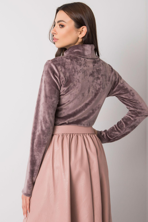 Béžová velurová halenka s rolákem Millau