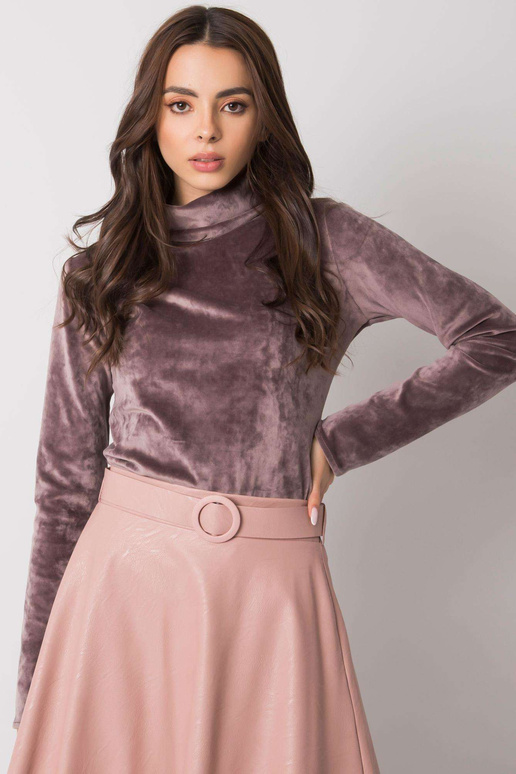 Béžová velurová halenka s rolákem Millau