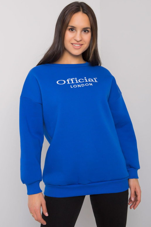 Tmavě modrá mikina bez kapuce pro...