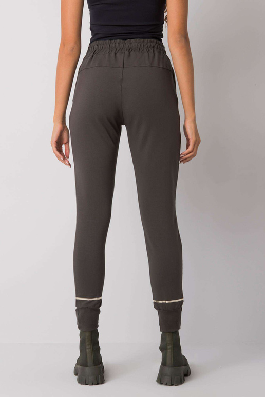 Tmavé khaki teplákové kalhoty s...