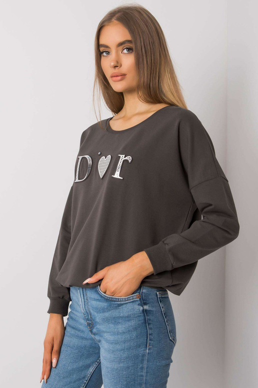 Tmavá khaki mikina pro ženy bez...