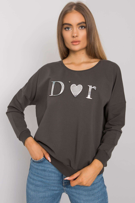 Tmavá khaki mikina pro ženy bez...