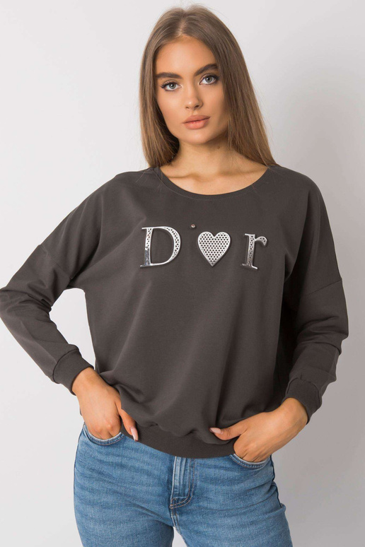 Tmavá khaki mikina pro ženy bez...