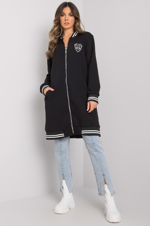 Černá dlouhá mikina s Lucia RUE PARIS