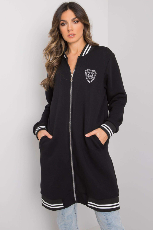 Černá dlouhá mikina s Lucia RUE PARIS