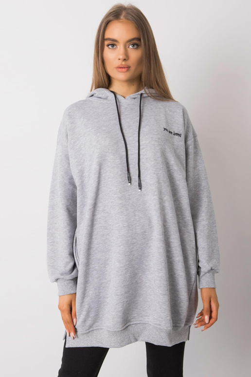Šedá melanžová mikina s kapsami Indira
