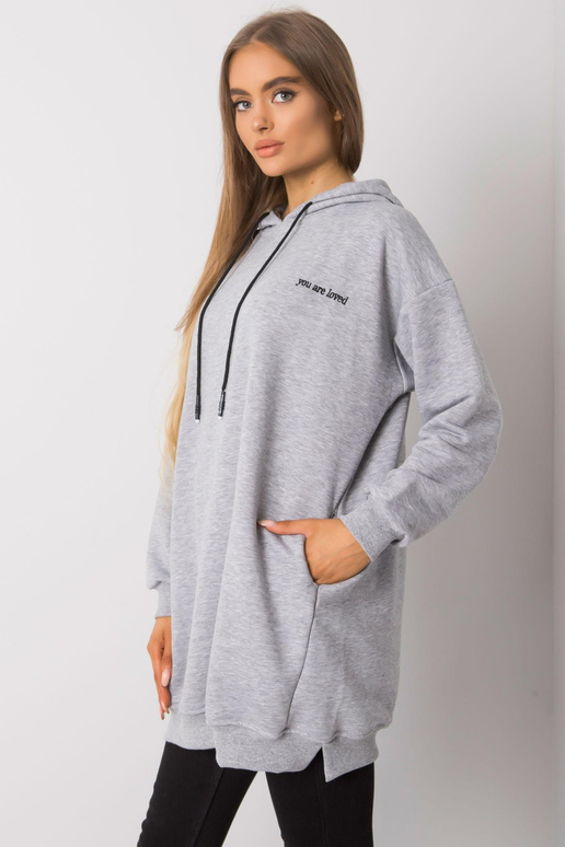 Šedá melanžová mikina s kapsami Indira