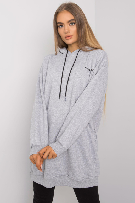 Šedá melanžová mikina s kapsami Indira