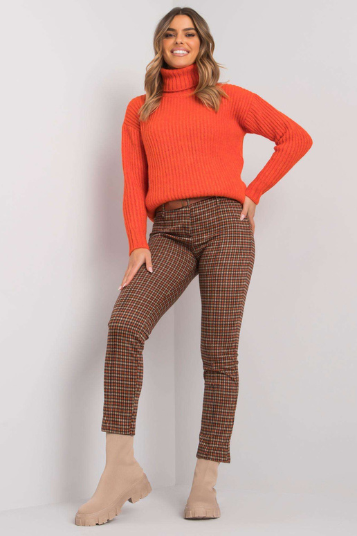 Oranžovo-béžové kalhoty s páskem Lantana