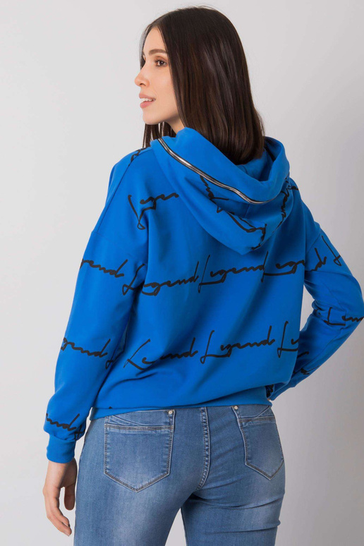 Tmavě modrá mikina plus size s kapsou...