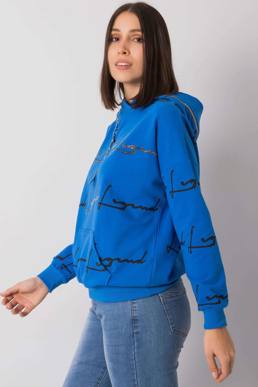 Tmavě modrá mikina plus size s kapsou...