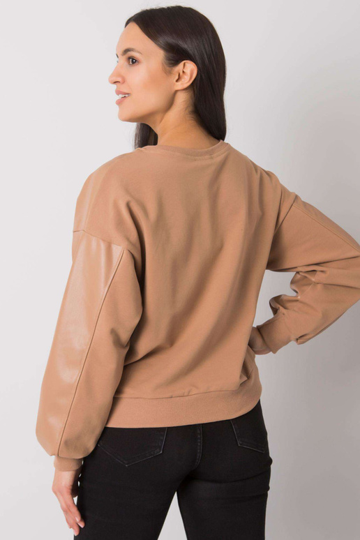 Velbloudí mikina s vložkou z ekokůže...