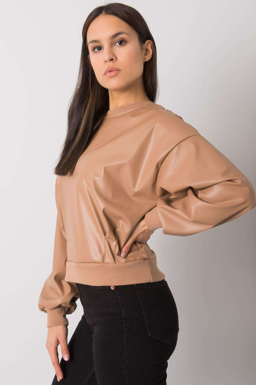 Velbloudí mikina s vložkou z ekokůže...