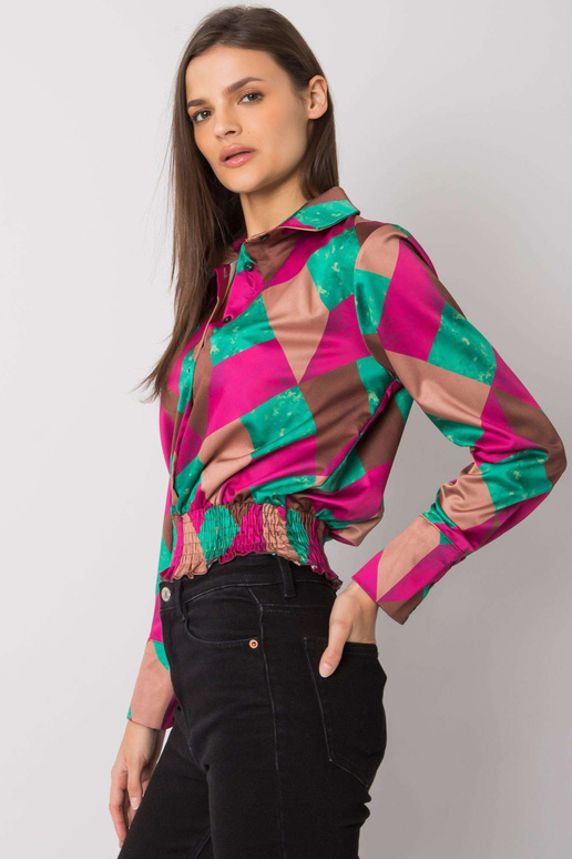 Fuchsiově zelená košilová halenka...