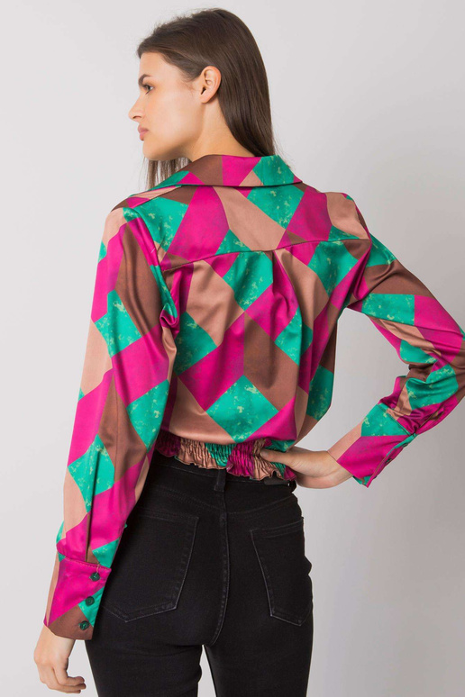 Fuchsiově zelená košilová halenka...