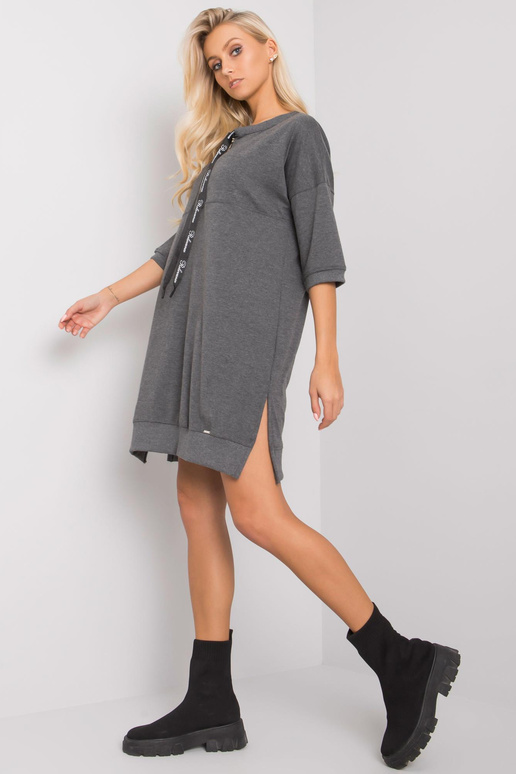 Tmavě šedé šaty Earnestine pro volný čas