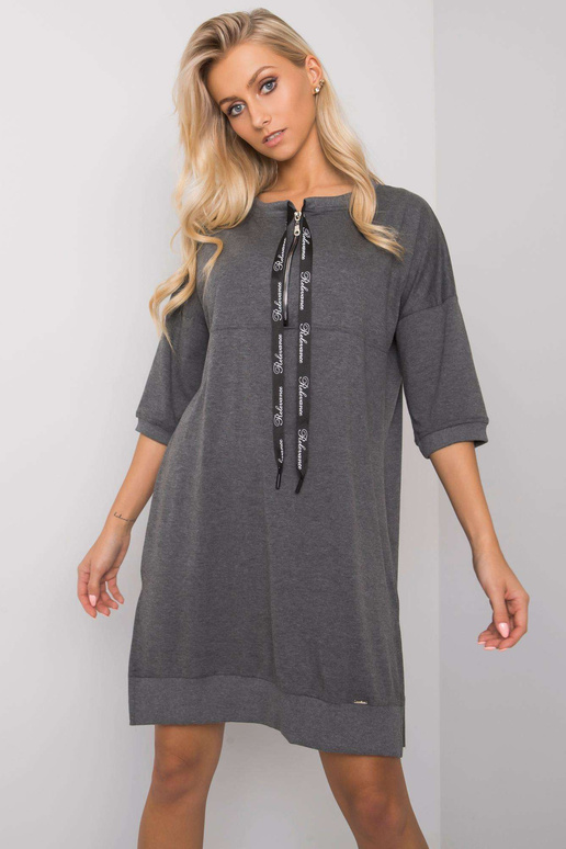 Tmavě šedé šaty Earnestine pro volný čas