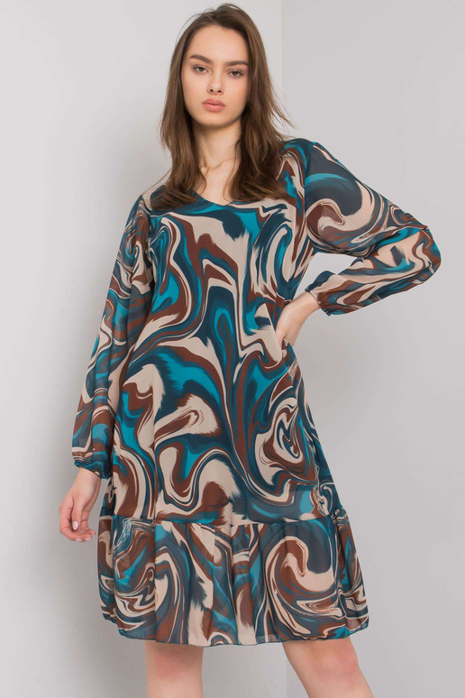 Mořské šaty s volánem Burano