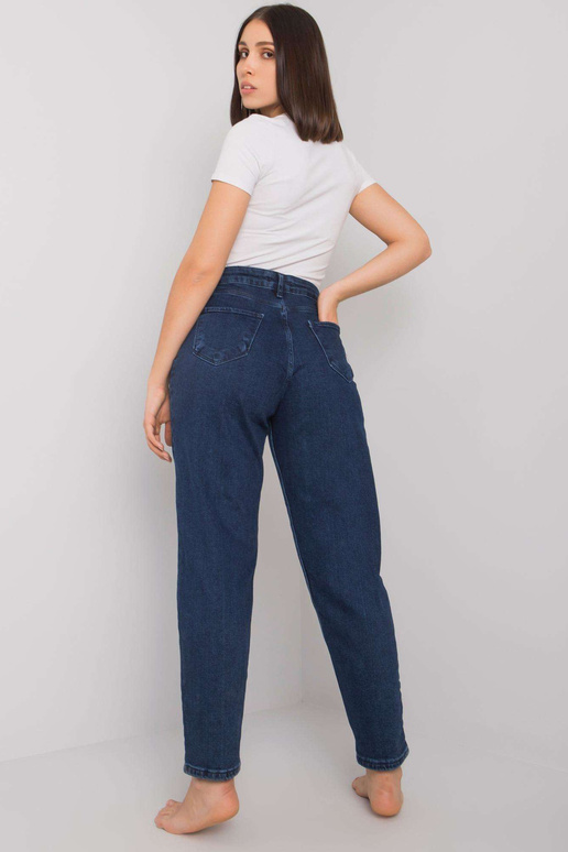 Modré rovné džíny plus velikosti Johana