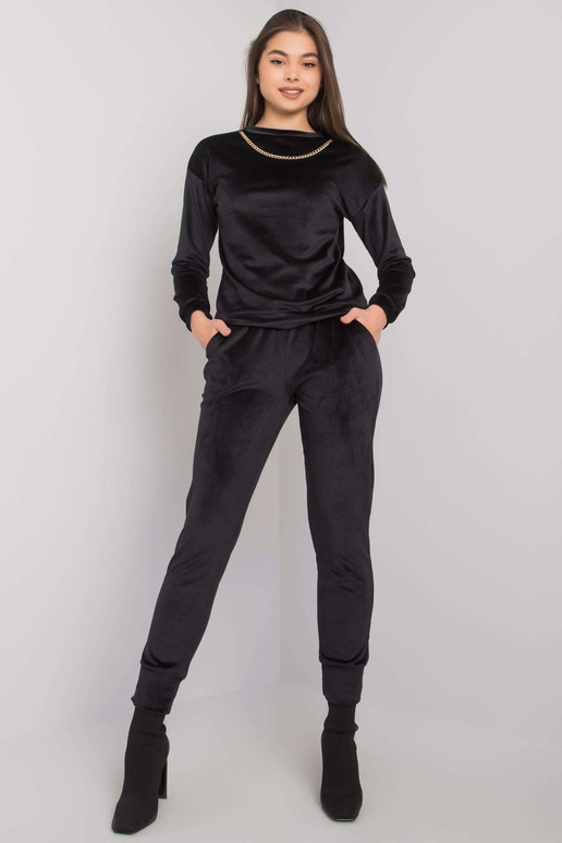 Černý velurový set Tampa
