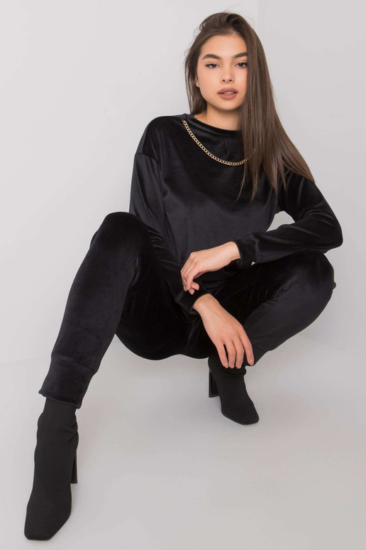 Černý velurový set Tampa