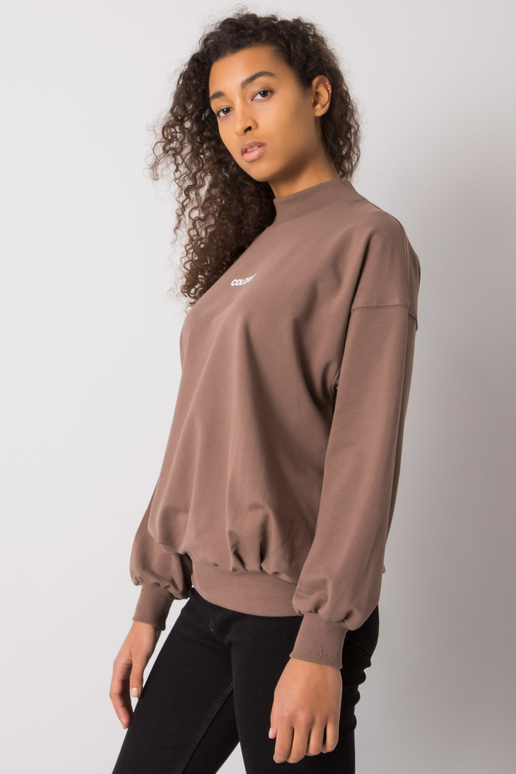 Hnědá mikina pro ženy bez kapuce...