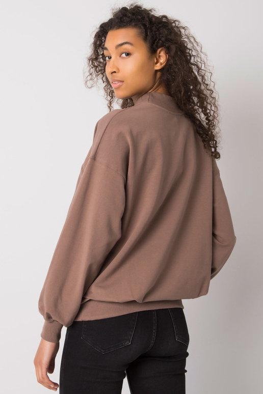 Hnědá mikina pro ženy bez kapuce...