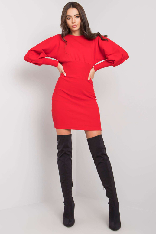 Červené žebrované šaty Leticia RUE PARIS