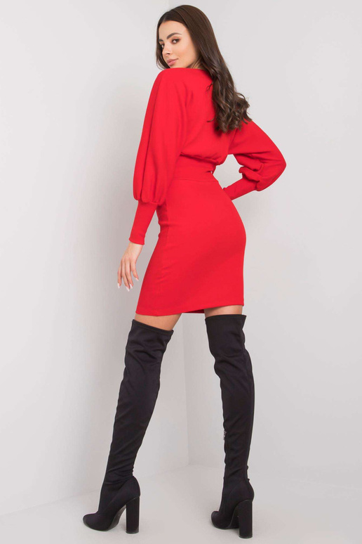 Červené žebrované šaty Leticia RUE PARIS