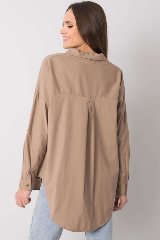 Tmavě béžová klasická košile Camila
