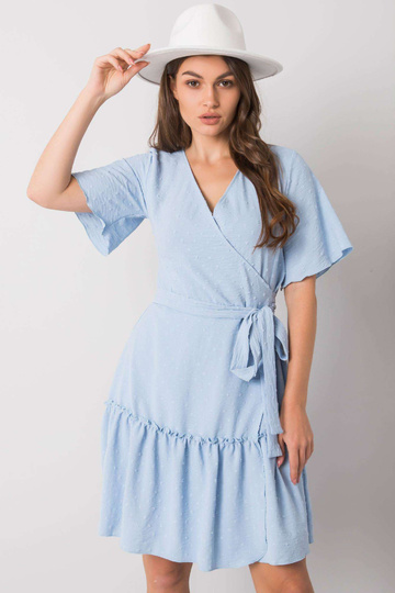 Modré šaty s volánem Lachelle