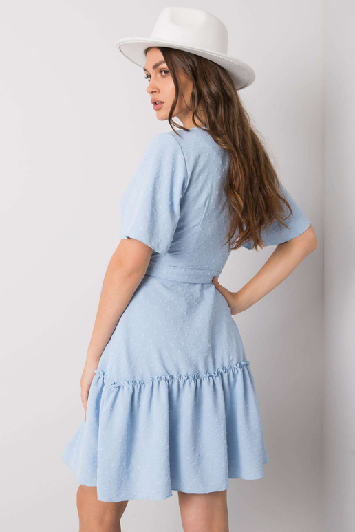 Modré šaty s volánem Lachelle