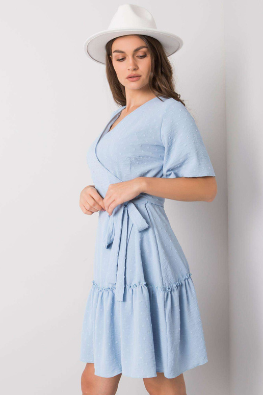 Modré šaty s volánem Lachelle