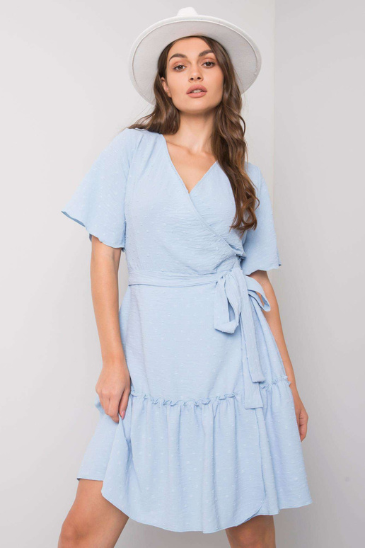 Modré šaty s volánem Lachelle