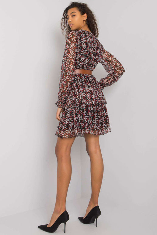 Černočervené dámské šaty s potiskem Jae