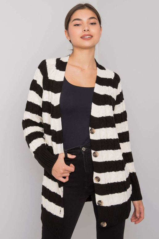 Černý a krémový pruhovaný kardigan Lamia