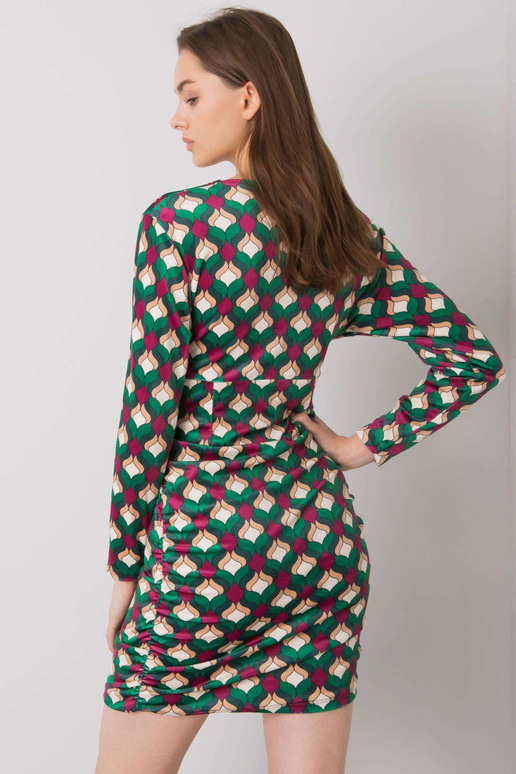 Zelené velurové šaty se vzory Montilla