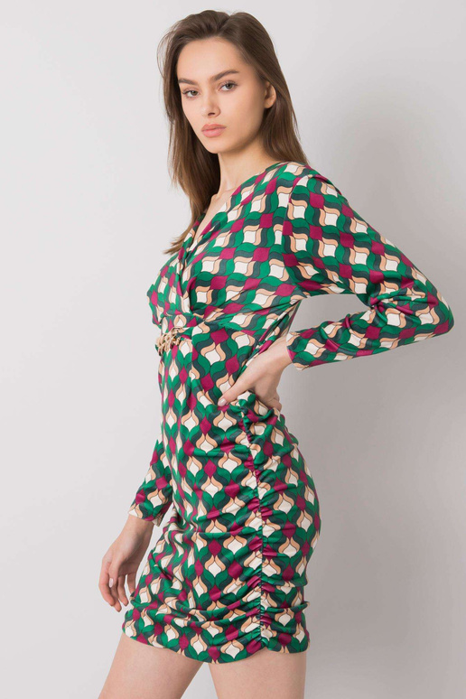 Zelené velurové šaty se vzory Montilla