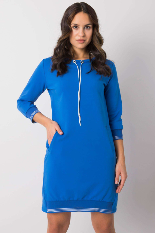 Tmavě modré bavlněné šaty Sinead RUE...