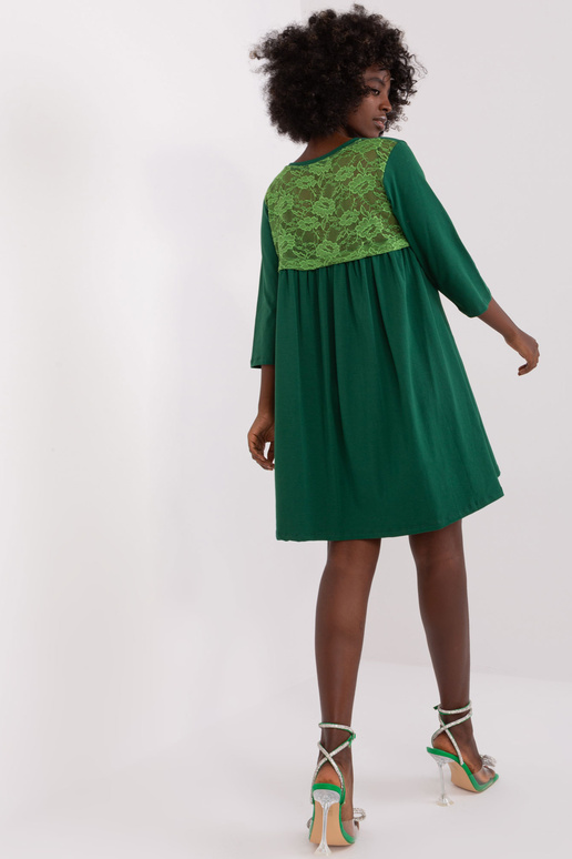 Tmavě zelené dámské šaty s krajkou...