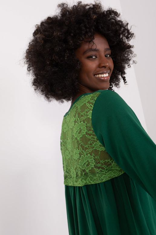 Tmavě zelené dámské šaty s krajkou...