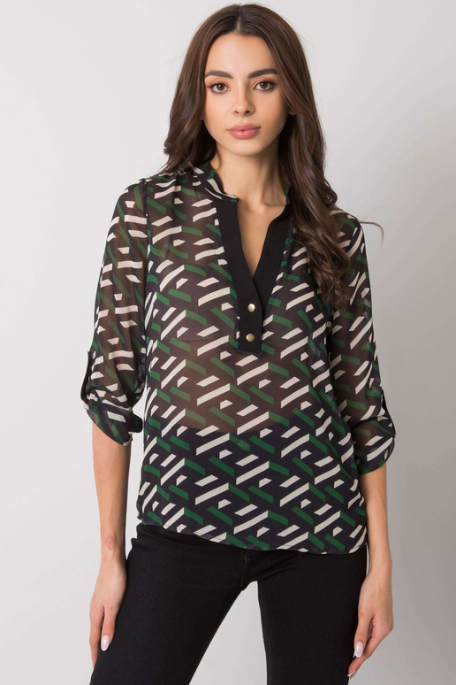 Černozelená halenka pro ženy s...