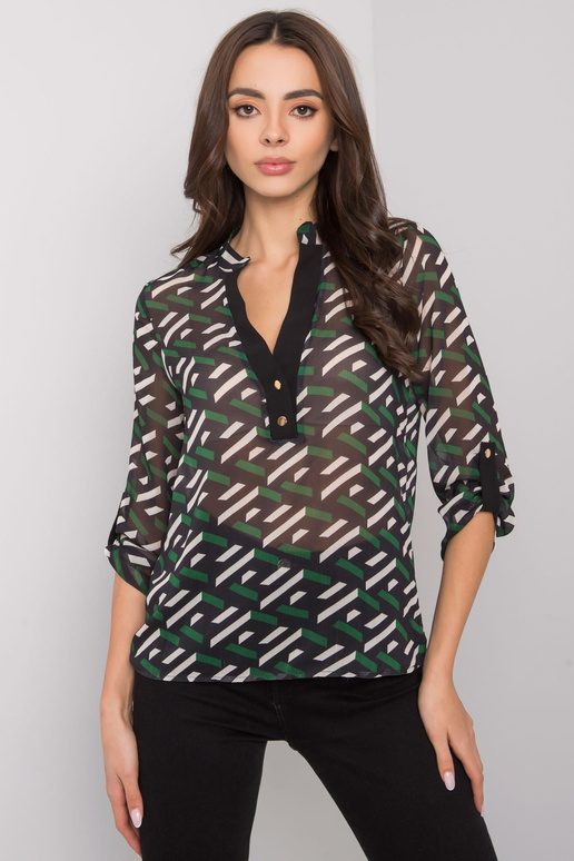 Černozelená halenka pro ženy s...