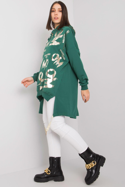 Tmavě zelená bavlněná mikina Allisia...