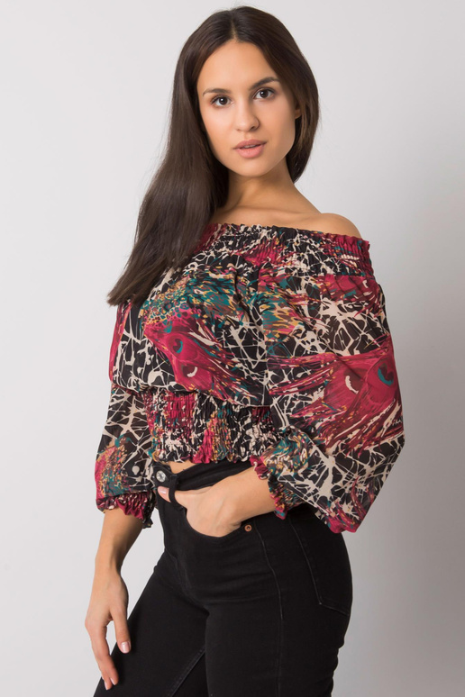 Vínově béžová španělská halenka s...