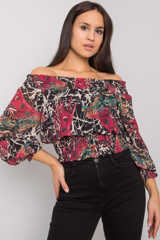 Vínově béžová španělská halenka s...