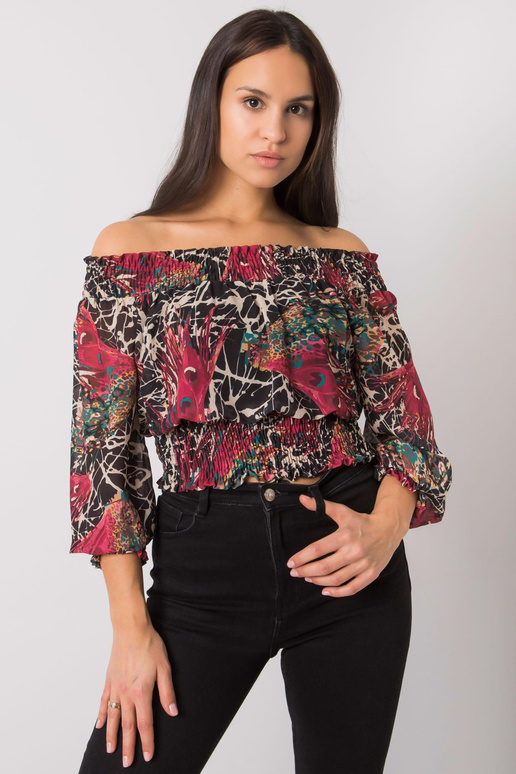 Vínově béžová španělská halenka s...