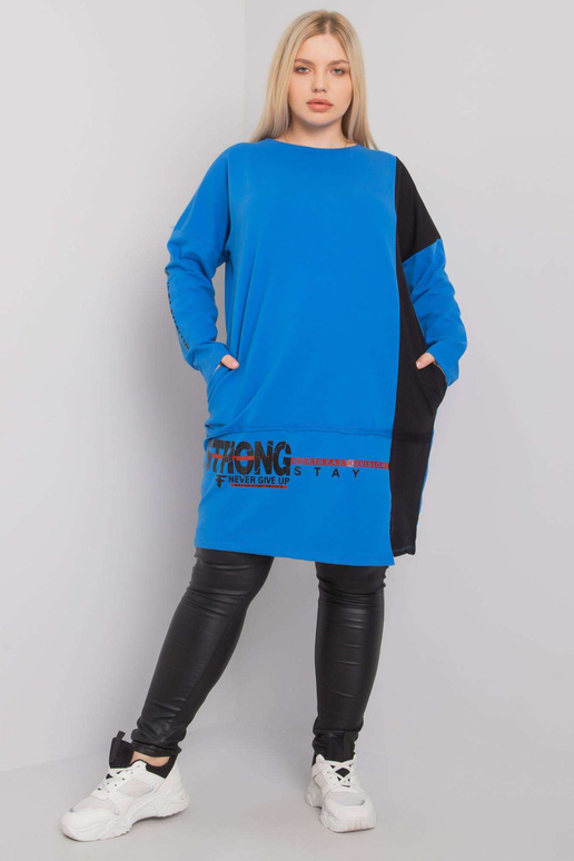 Tmavě modrá bavlněná tunika větší...