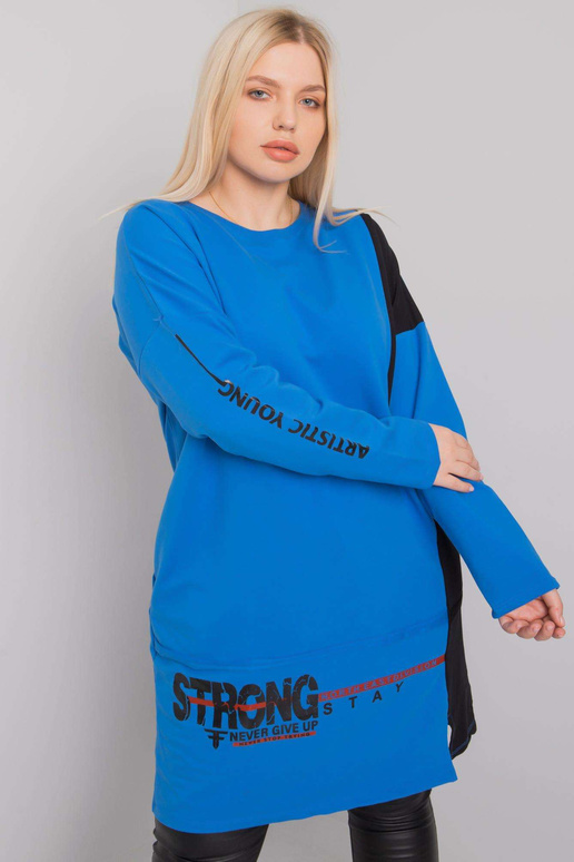 Tmavě modrá bavlněná tunika větší...