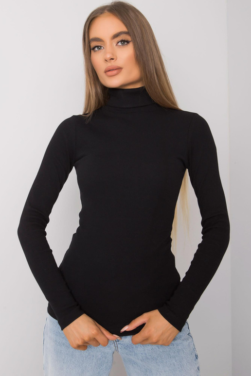 Černá žebrovaná roláková halenka...